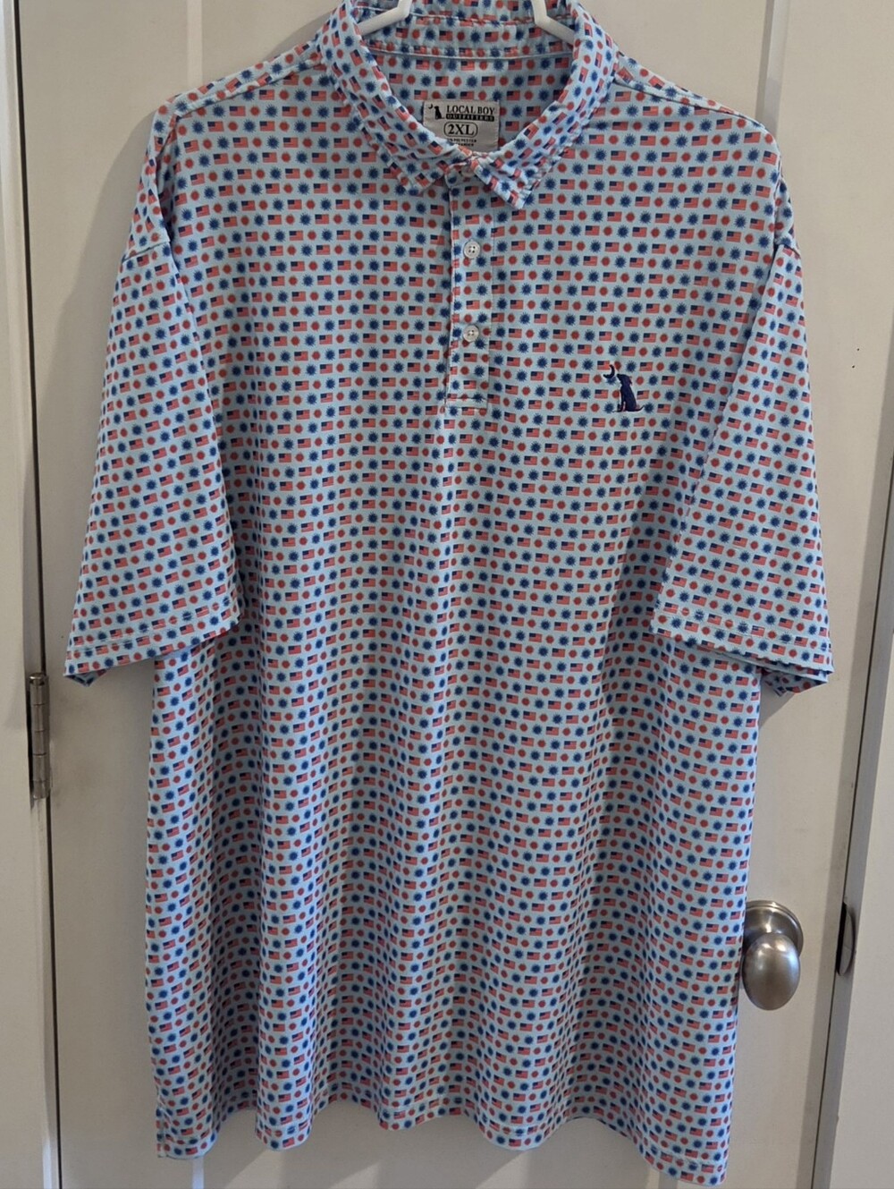 Local Boy Outfitters USA American Flag Performance Polo Shirt - Size XXL